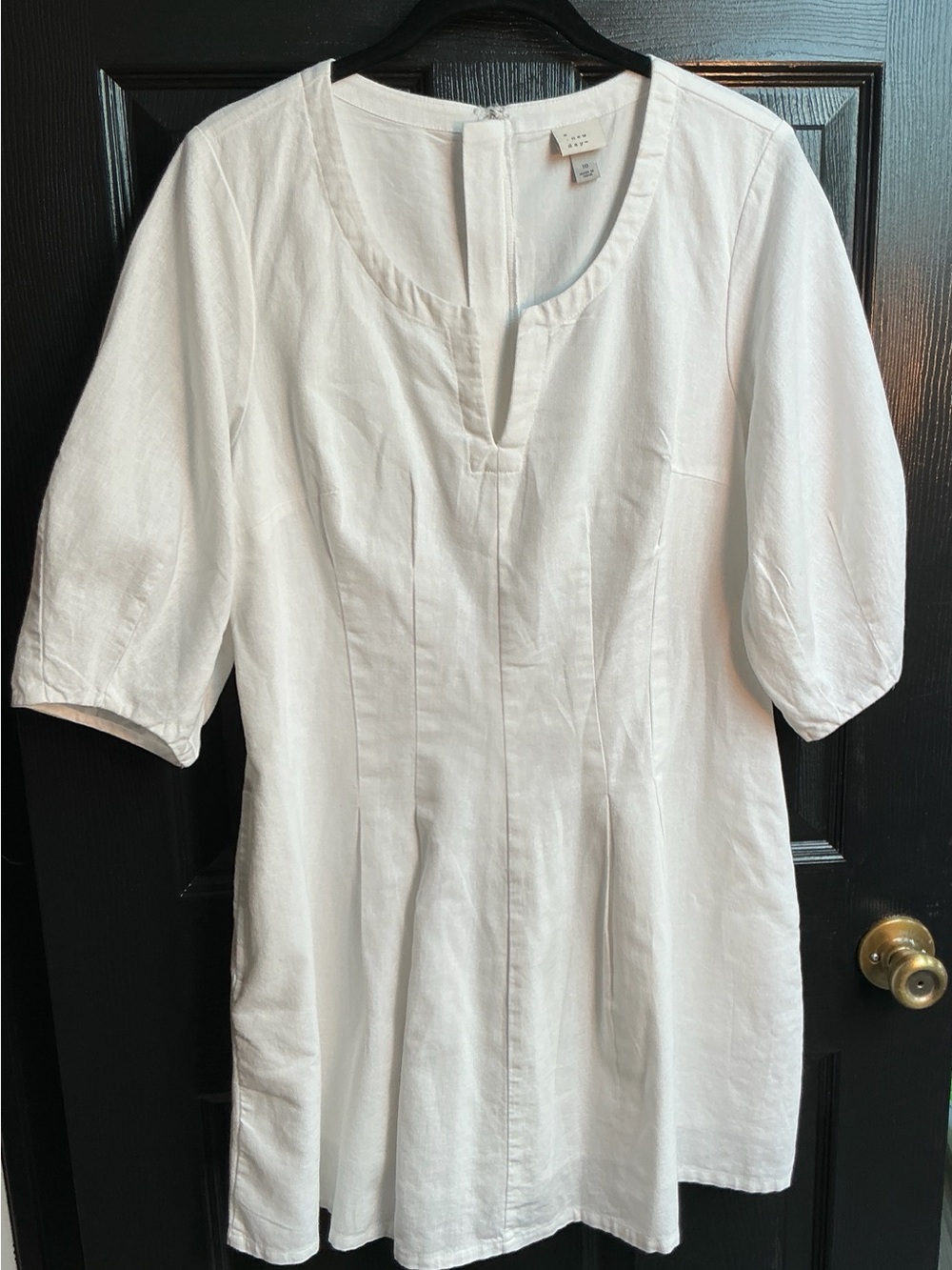 a new day White Linen-Blend Dress